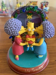 Simpsons Bradford Illuminated Christmas Ornament 2003 “DOUBLE TROUBLE” NEW - Bild 1 von 2