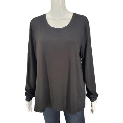 AnyBody Lounge Pajama Top Small Siz Black Soft Stretchy Shirt Pullover Sleepwear - Image 1 of 4