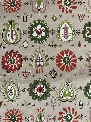 Tela Waverly Tyrol vintage años 70 malva clara, verde, naranja irregular 1,5 yardas X 4’ Foto 1 de 4