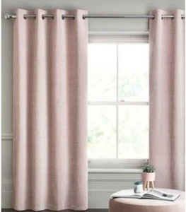 Next Blush schwere Chenille Ösenvorhänge 228 x 229 cm UVP 145 £ (NB130) - Bild 1 von 4