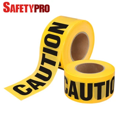SafetyPro 2Pack 3 in X 1000 ft Caution Tape Roll Yellow Warning Safety Tape Roll - Image 1 of 4