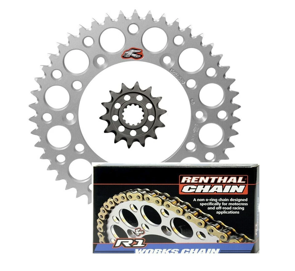 Kit de corrente Renthal ultraleve dianteiro e traseiro rodas dentadas e R1 Works para Husqvarna KTM - Imagem 1 de 1