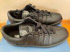 New K Swiss Classic Varsity Boys Girls Black Leather Low Top Sneakers Shoes Sz 5
