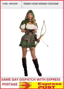 Costume Robin Hoodie Women Costume Fancy Dress Up Halloween Party W28 - Picture 1 of 2