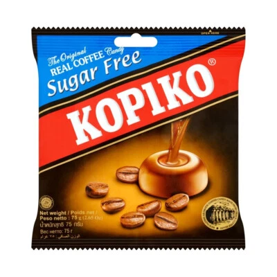 3 Packs of KOPIKO Sugar Free Coffee Hard Candy 75g – The Original Real Coffee - Image 1 of 4