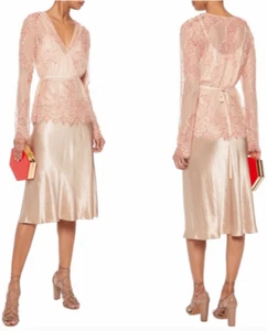 $290 NEW W TAGS ALICE MCCAUL Let It Be BLOUSE TOP LACE TULLE EMBROIDERY NUDE S 4 - Picture 1 of 3