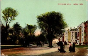 Antique Riverside Drive New York Color Post Card Theochrom 140 Posted 1908 - Picture 1 of 2