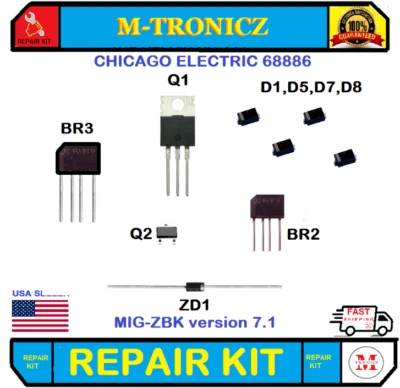 REPAIR KIT FOR CHICAGO ELECTRIC WIRE WELDER #68886 MIG-ZBK version 7.1