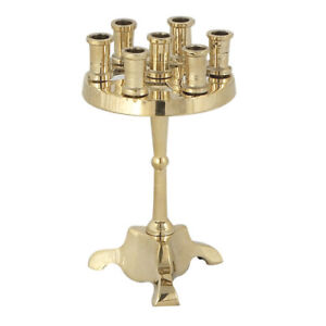 Small High Polished Brass Candelabra Seven Candle Holder Christian Church 12 cm