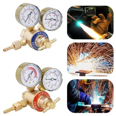 SPARKWHIZ Oxygen Acetylene Gas Regulator Welding Cutting Torch Dual Gauge CGA540 CGA200