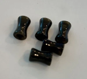 Large lot 65 pc Double Flare Tunnel black Golden Obsidian 6 mm Ear Plugs hollow  - Picture 1 of 6