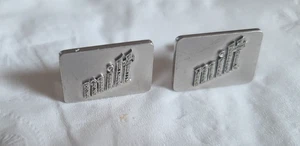 Designed Signed MM? Vintage Sterlingsilber Manschettenknöpfe NAME MILT funkelnde Markasiten - Bild 1 von 4