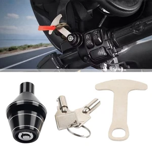 Motorcycle Anti Theft CNC Aluminum Handlebar Helmet Lock for Harley Accessories - Picture 1 of 12