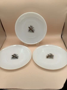 Vintage Anchor Hocking Fire King Milchglas 9 Zoll Vogel/Spiel Essteller 3er Set - Bild 1 von 7