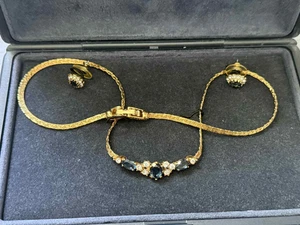 Vergoldete 16" Atwood & Sawyer A&S Halskette Kette mit blauen Zirkonia - Bild 1 von 9