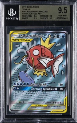 2019 POKEMON SUN & MOON TEAM UP #161 MAGIKARP & WAILORD BGS 9.5 - Image 1 of 2