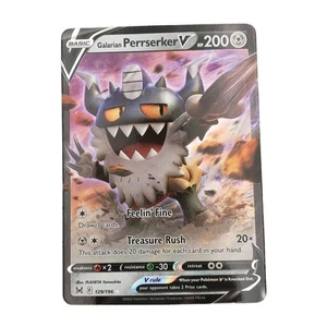 Pokemon Galarian Perrserker V - Ultra Rare Full Art - 129/196 - Verlorener Ursprung - NM - Bild 1 von 4