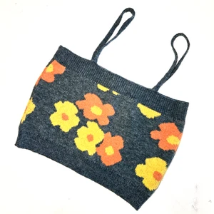 Apfelwein Blumen Pullover Träger Röhre Oberteil Strick Damen Größe Small - Bild 1 von 7