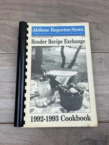 Abilene Reporter-News 1992-1993 Cookbook Reader Recipe Exchange Spiral - Imagen 1 de 6