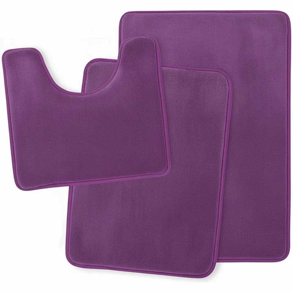 Набор из 3 ковриков для ванной из пеноматериала с эффектом памяти маленький большой и контурный коврик для ванной - Изображение 1 из 2