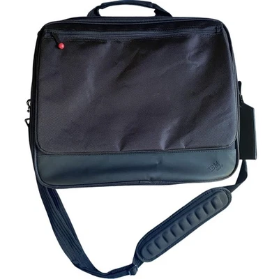 "Estuche de transporte para computadora portátil IBM ThinkPad 16"" de colección excelente bolso de hombro negro de nailon" Foto 1 de 4