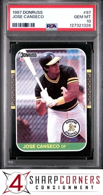 1987 年 DONRUSS #97 JOSE Canseco 运动 PSA 10 — 第 1/3 张图片