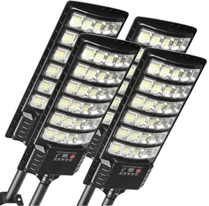 4-Pack Solar Street Lights, 30000lm Outdoor Flood Light, 2 Motion Sensor Mode... - Picture 1 of 6