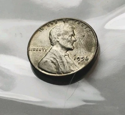 1956D with Silver Toning Wheat Back Penny, Rare - Image 1 of 2