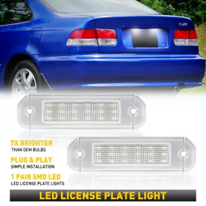 Lámpara de matrícula LED AUXITO para 92-00 Honda Civic 2 puertas cupé etiqueta trasera L 2SET - Imagen 1 de 29