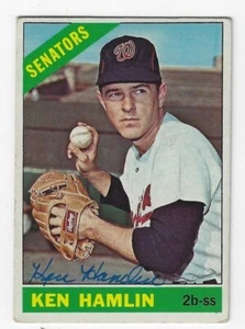 Autographed 1966 Topps KEN HAMLIN Washington Senators card #69 w/COA - Picture 1 of 1