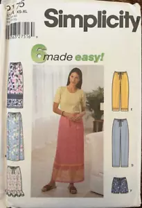Simplicity Sewing Pattern 5175 Misses' Skirt, Pants, Shorts, Size A: XS-XL 6-24 - Picture 1 of 2