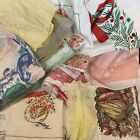 Mixed Lot Vintage Textiles, Embroidery, Tablecloth & More For Crafting