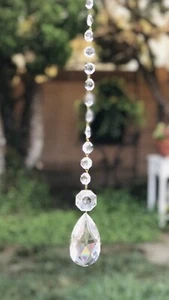CRYSTAL GLASS PRISM SUN CATCHER MOBILE WIND CHIME SUNCATCHER - Picture 1 of 8