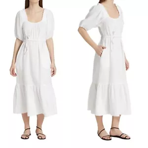 Vestido midi de gasa de algodón blanco talla M Xirena Sofia para mujer NUEVO - Imagen 1 de 11