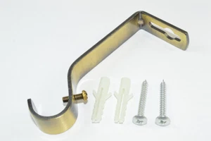 Nuovo 48 X Tende Tenda Asta Supporto Staffe Acciaio Finitura Ottone Antico 19mm - On - Foto 1 di 1