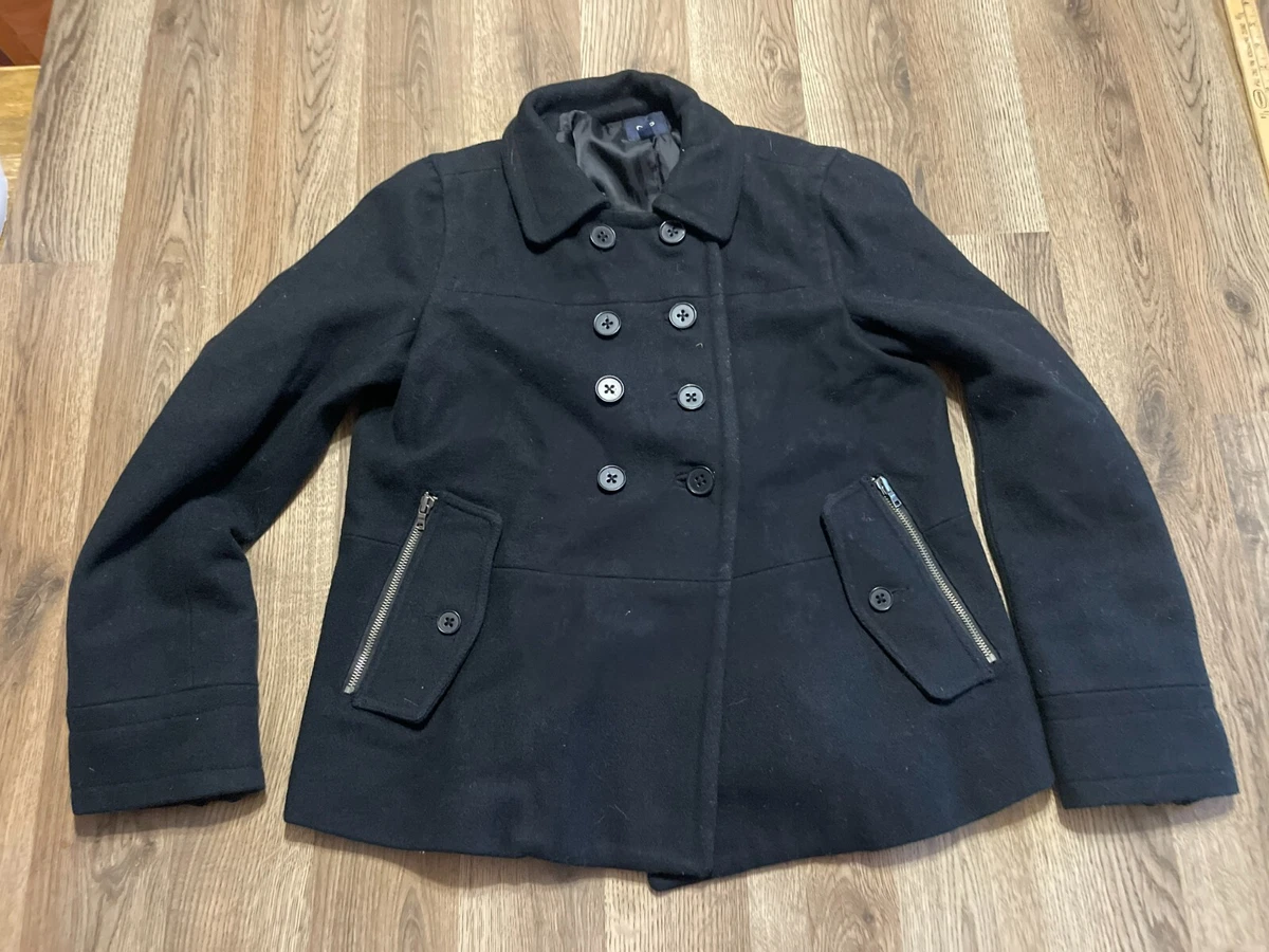 ジャケット・アウター 90s OLD GAP pea coat 10 botton BLACK XXL Gap Pea Coat Black Coats, Jackets & Vests for Women for sale | eBay