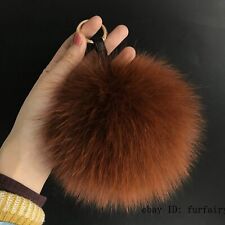 4" 5" 6" Real Fox Fur Ball Pom pom Car Phone Keyring Bag Charm Pendant Keychain