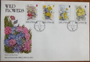 Isle of Man - Wild Flowers - 9 September 1987 - FDC + Insert - VGC - Picture 1 of 1
