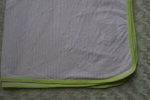 Carter's Pink White Stripe Baby Blanket Stretch Knit Green Trim Security Lovey