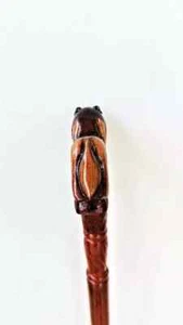 Wooden Cane Walking Stick Collie Dog wood carved Scotland shepherd cane best - Picture 1 of 5