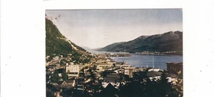 Juneau Hafen, Alaska / Vogelperspektive Vintage Postkarte / Luftpostmarke - Bild 1 von 2