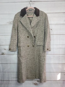 Italian Lanificio G. B. Conte Pure Wool Men's Coat Jacket Brown/Cream Retro - Picture 1 of 24