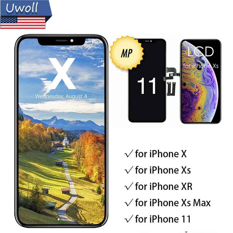 IPhone X XS XR Pro Max 11 OLED LCD Display Touch Screen Digitizer Replacement - Image 1 of 4