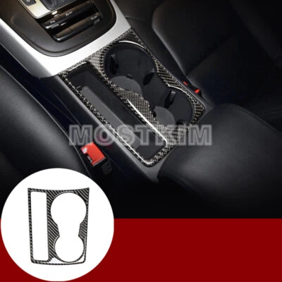 Cubierta embellecedora portavasos de agua de fibra de carbono para Audi A5 S5 2008-2016 Foto 1 de 4