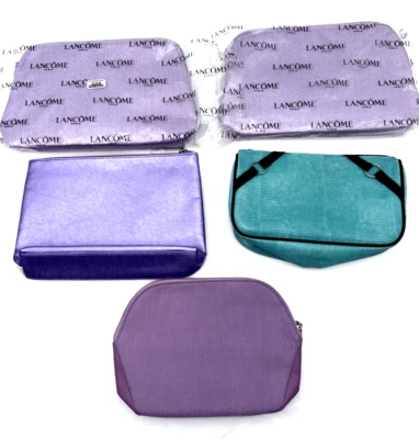 Lancome Paris Bolsa de Maquillaje Cosmético Lote de 5 Púrpura Organizador de Viaje Estuche de Artículos de Aseo Foto 1 de 4