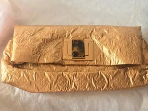 LOUIS VUITTON MONOGRAM JACQUARD POUCHETTE ALTAIR POCHETTE BAG PURSE GOLD SILK - Picture 1 of 12