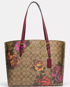 New COACH Signature Mollie Jumbo Rose Floral Large Tote Bag Handbag - Picture 1 of 4