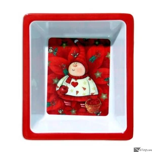 Chef Craft Festive Christmas Dish w Elf 6 in Decorative Bowl, Red White - Picture 1 of 1