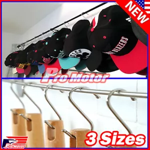 Lot S Shaped Hanging Hooks Stainless Steel Kitchen Bathroom Bedroom Cap Hanger - Picture 1 of 2