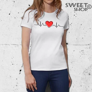 T-shirt MAGLIETTA BATITTO CUORE LOVE AMORE fashion moda Idea regalo simpatica  - Imagen 1 de 5